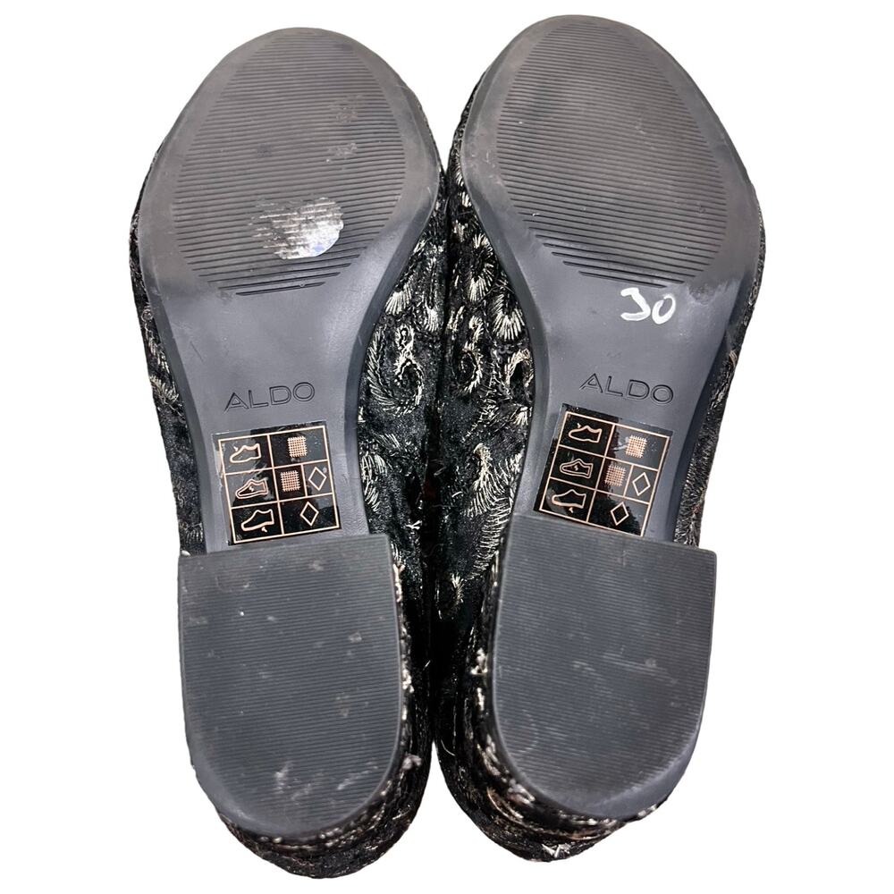 Aldo Sequin Gold Black Velvet Floral Brocade Block Heel Ankle Boots size 8.5 - Picture 3 of 7